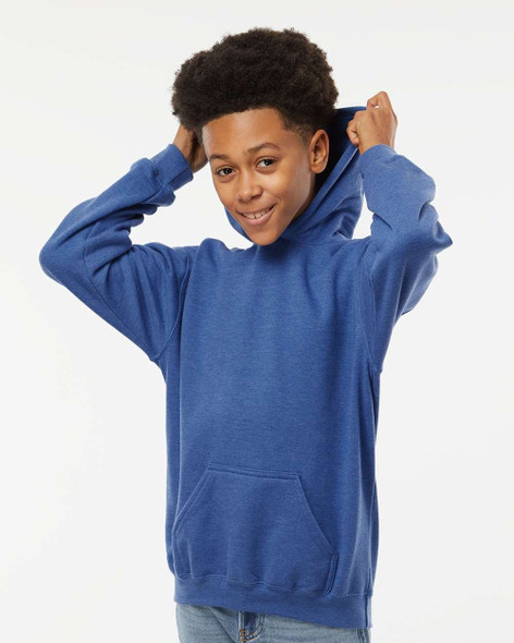 3322 M&O Youth Fleece Pullover Hoodie | Heather Royal